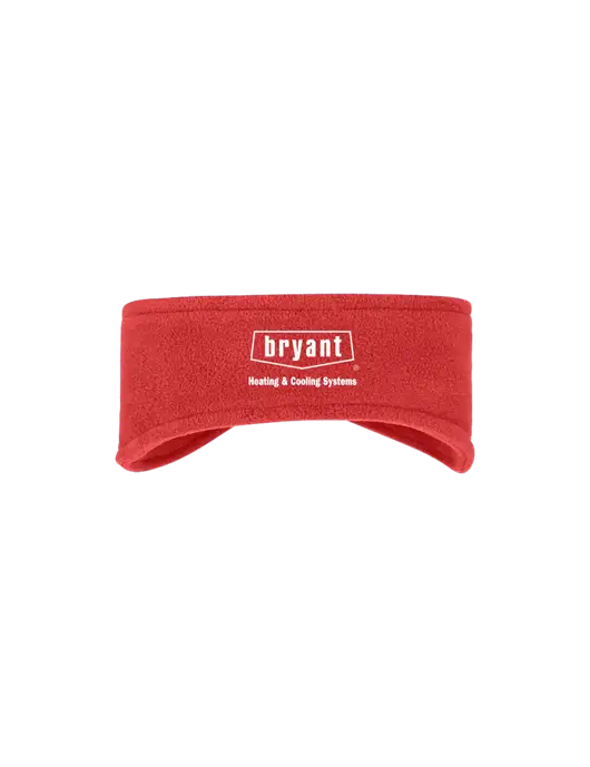Red Stretch Fleece Headband w/Bryant H&C Systems Logo