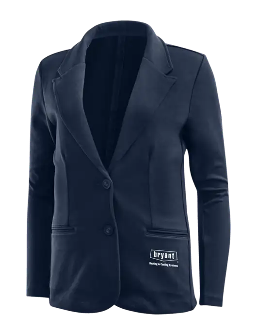 Deep Navy Womens Knit Blazer w/Bryant H&C Systems Logo