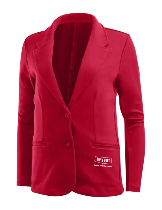 Rich Red Womens Knit Blazer w/Bryant H&C Systems Logo
