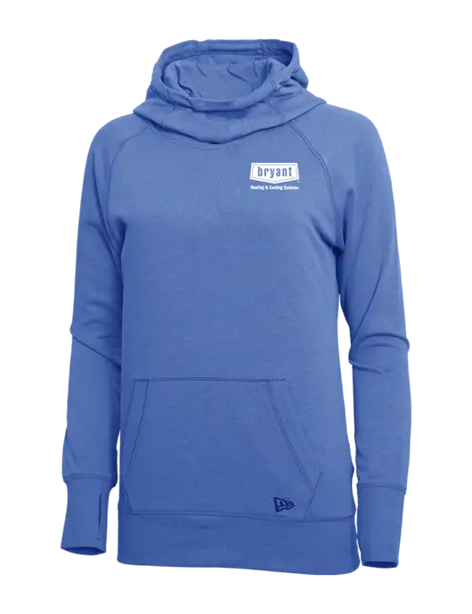 New Era Royal Heather Womens Tri-Blend Fleece Pullover Hoodie w/Bryant H&C Systems Logo