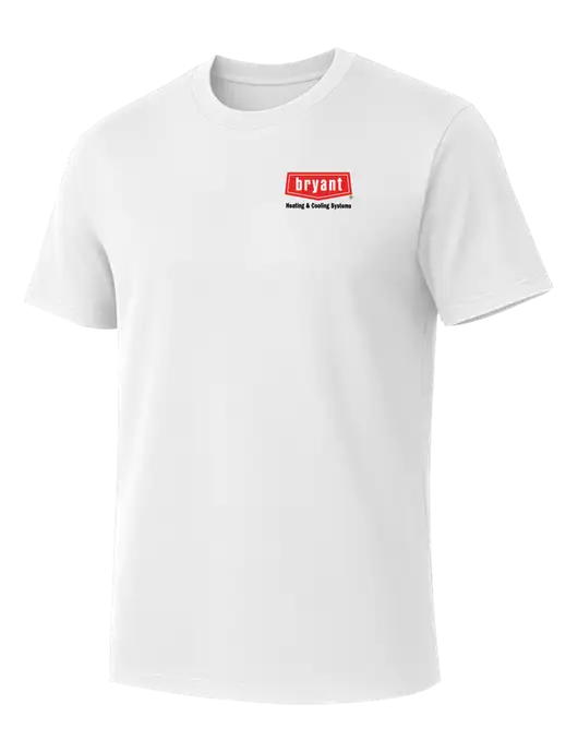 Allmade Bright White Organic Cotton Tee w/Bryant H&C Systems Logo