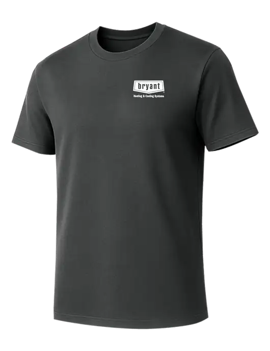 Allmade Charcoal Grey Organic Cotton Tee w/Bryant H&C Systems Logo