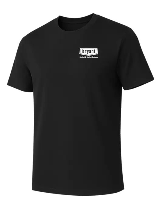 Allmade Deep Black Organic Cotton Tee w/Bryant H&C Systems Logo