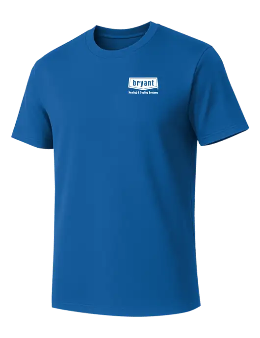 Allmade Royal Blue Organic Cotton Tee w/Bryant H&C Systems Logo