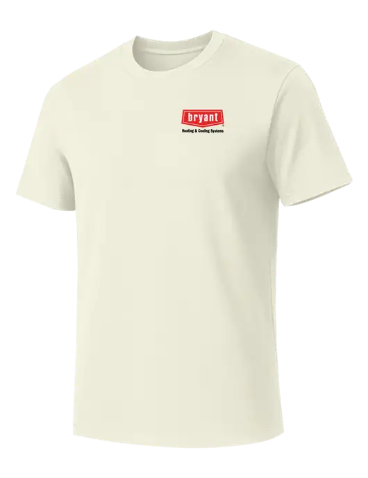 Allmade White Sand Organic Cotton Tee w/Bryant H&C Systems Logo
