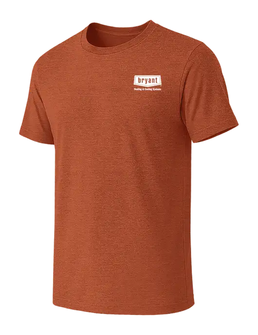 BELLA+CANVAS Burnt Orange Heather CVC Short Sleeve Tee w/Bryant H&C Systems Logo
