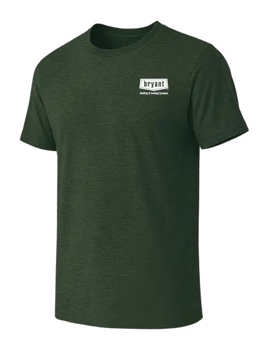 BELLA+CANVAS Heather Forest CVC Short Sleeve Tee w/Bryant H&C Systems Logo