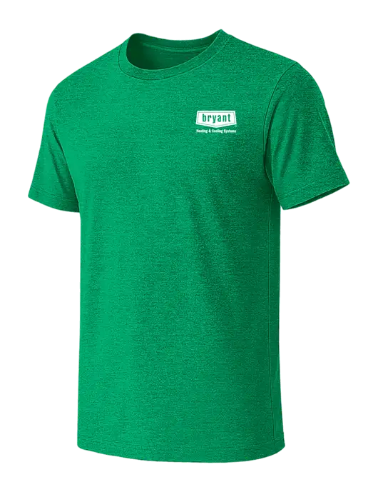BELLA+CANVAS Heather Kelly Green CVC Short Sleeve Tee w/Bryant H&C Systems Logo
