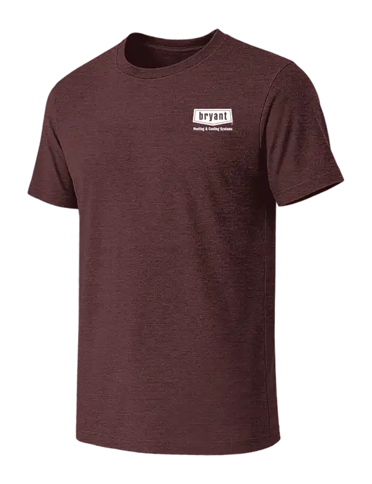 BELLA+CANVAS Heather Maroon CVC Short Sleeve Tee w/Bryant H&C Systems Logo