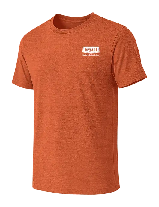 BELLA+CANVAS Heather Orange CVC Short Sleeve Tee w/Bryant H&C Systems Logo