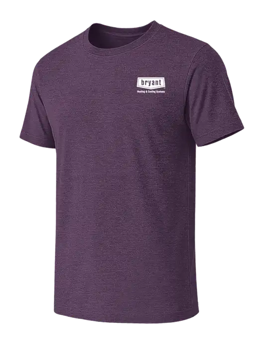 BELLA+CANVAS Heather Purple CVC Short Sleeve Tee w/Bryant H&C Systems Logo