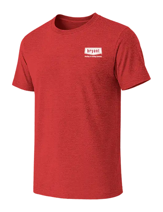 BELLA+CANVAS Heather Red CVC Short Sleeve Tee w/Bryant H&C Systems Logo
