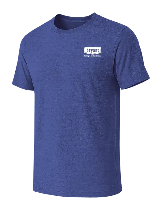 BELLA+CANVAS Heather Royal CVC Short Sleeve Tee w/Bryant H&C Systems Logo