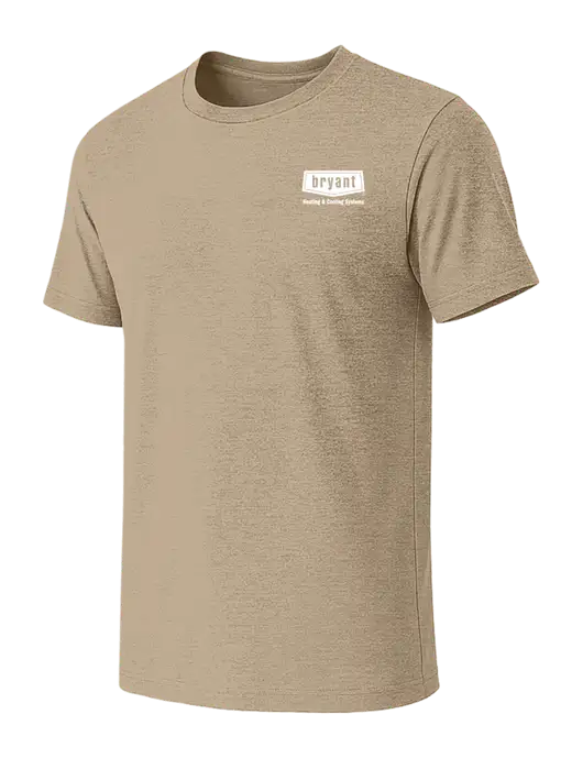 BELLA+CANVAS Heather Tan CVC Short Sleeve Tee w/Bryant H&C Systems Logo