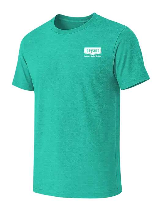 BELLA+CANVAS Heather Teal CVC Short Sleeve Tee w/Bryant H&C Systems Logo