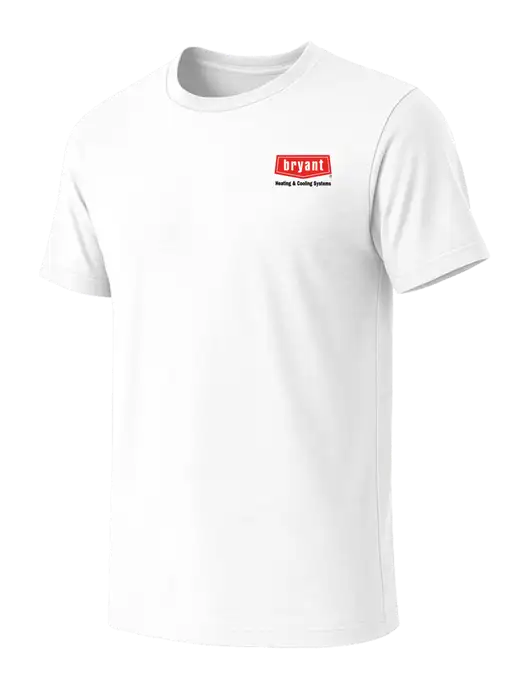 BELLA+CANVAS White Blend CVC Short Sleeve Tee w/Bryant H&C Systems Logo
