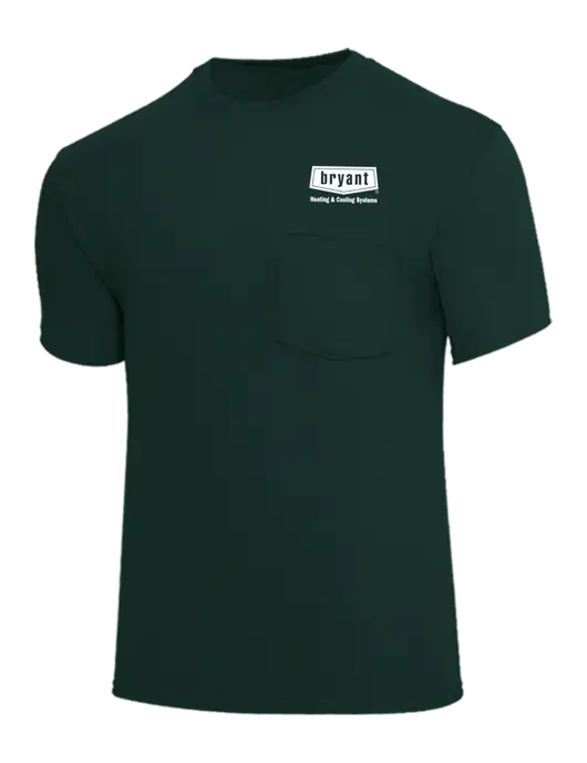 Core Blend Dark Green Pocket T-Shirt w/Bryant H&C Systems Logo