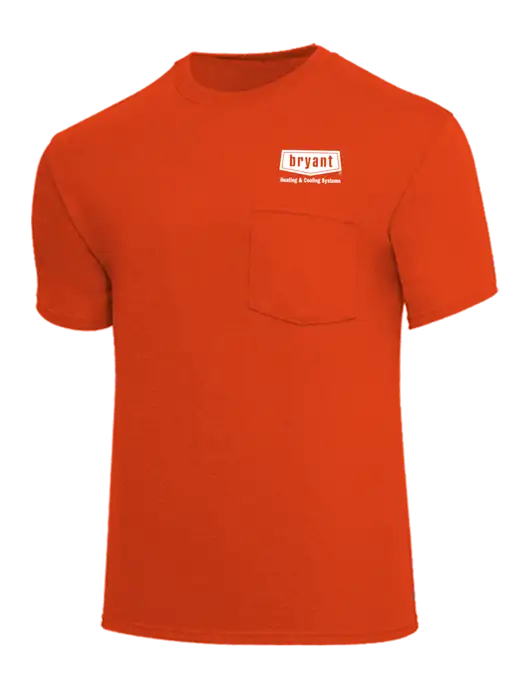 Core Blend Dark Orange Pocket T-Shirt w/Bryant H&C Systems Logo