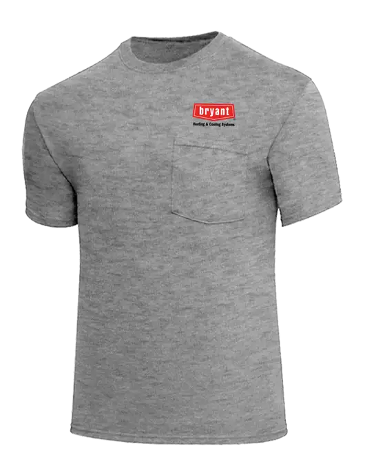 Core Blend Medium Grey Heather Pocket T-Shirt w/Bryant H&C Systems Logo