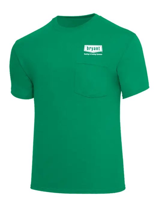 Core Blend Kelly Green Pocket T-Shirt w/Bryant H&C Systems Logo