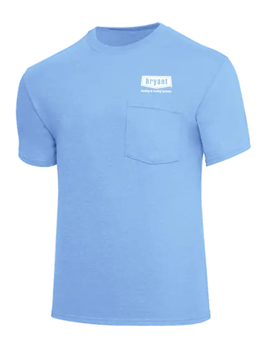 Core Blend Light Blue Pocket T-Shirt w/Bryant H&C Systems Logo