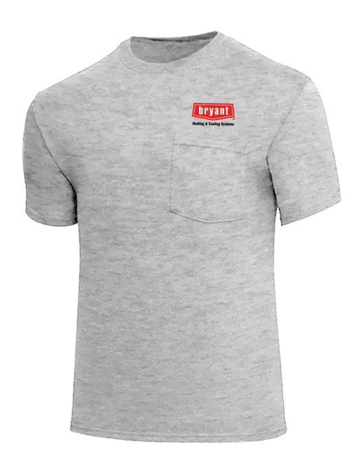Core Blend Light Grey Heather Pocket T-Shirt w/Bryant H&C Systems Logo