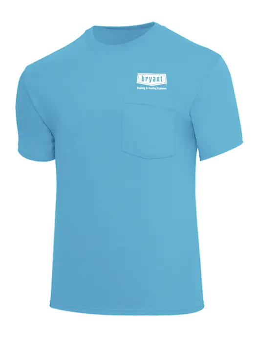Core Blend Light Sapphire Blue Pocket T-Shirt w/Bryant H&C Systems Logo