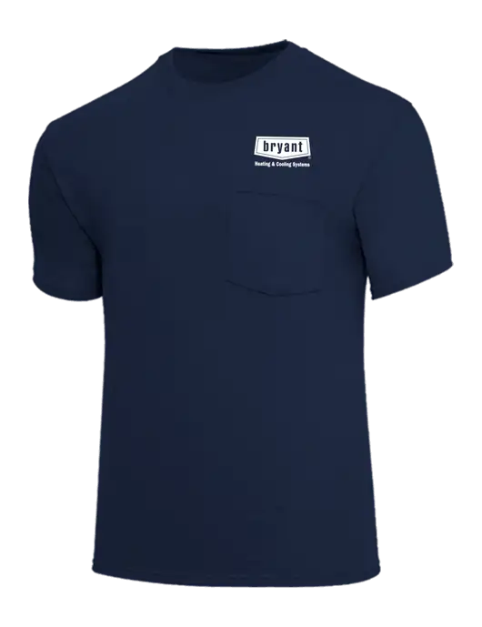 Core Blend Navy Pocket T-Shirt w/Bryant H&C Systems Logo