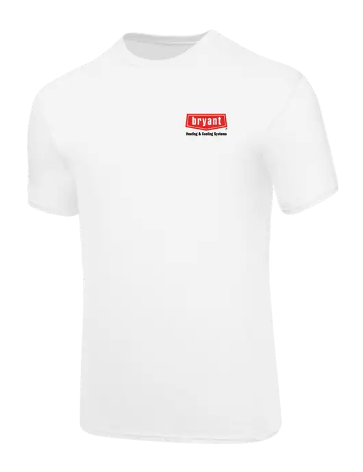 Core Blend White T-Shirt w/Bryant H&C Systems Logo
