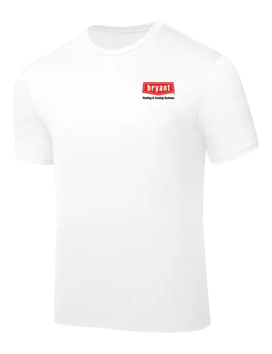 White PosiCharge Competitor Tee w/Bryant H&C Systems Logo