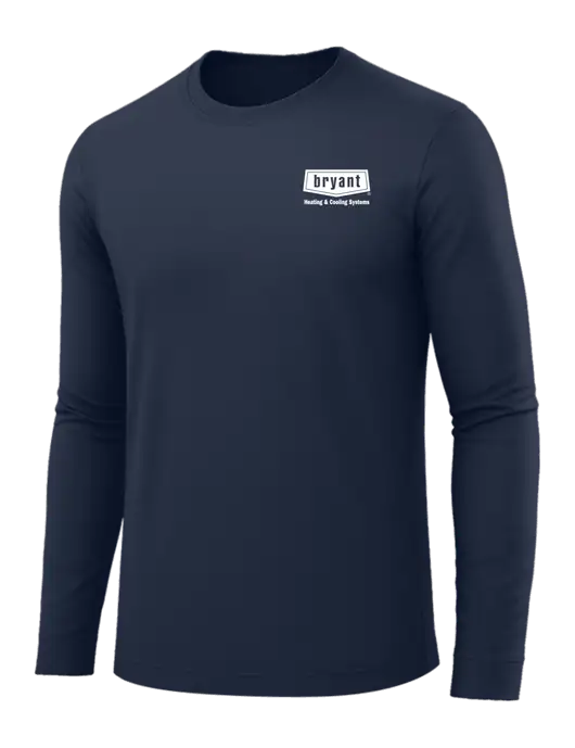 Long Sleeve Navy PosiCharge Competitor Tee w/Bryant H&C Systems Logo