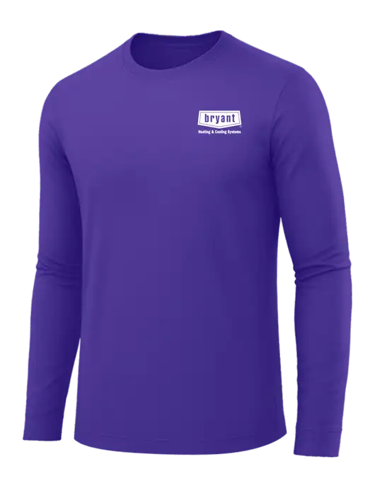 Long Sleeve Purple PosiCharge Competitor Tee w/Bryant H&C Systems Logo