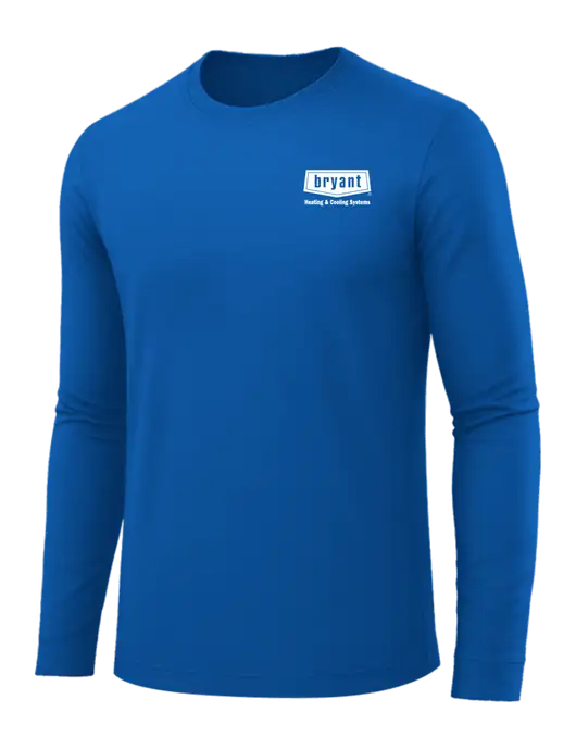 Long Sleeve Royal Blue PosiCharge Competitor Tee w/Bryant H&C Systems Logo