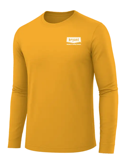 Long Sleeve Yellow Gold PosiCharge Competitor Tee w/Bryant H&C Systems Logo
