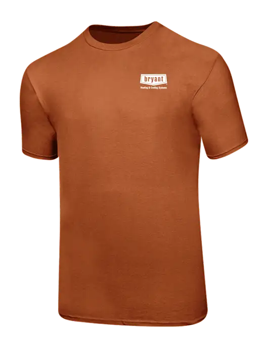 Ring Spun Burnt Orange 4.5 oz T-Shirt w/Bryant H&C Systems Logo