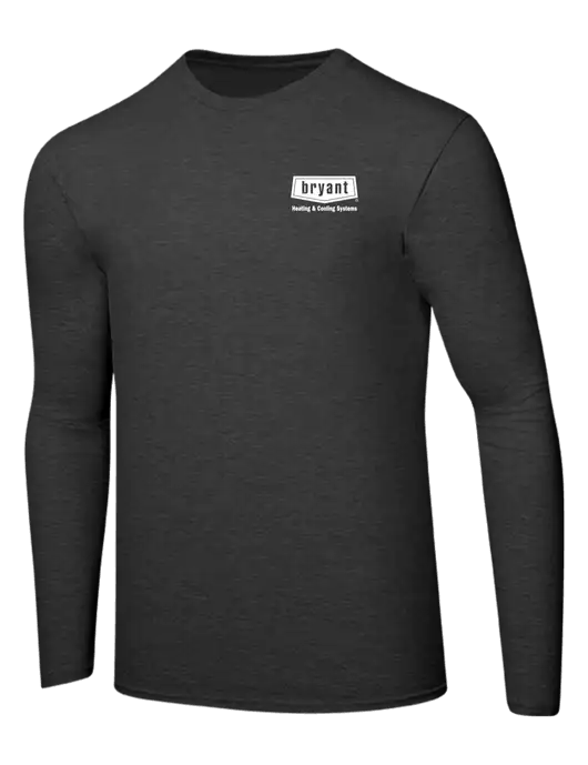 Ring Spun Dark Heather Grey 4.5 oz Long Sleeve T-Shirt w/Bryant H&C Systems Logo