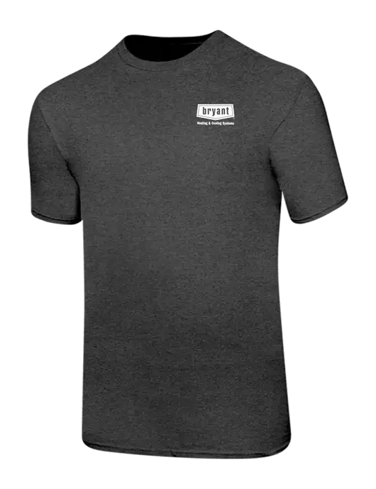 Ring Spun Dark Heather Grey 4.5 oz T-Shirt w/Bryant H&C Systems Logo