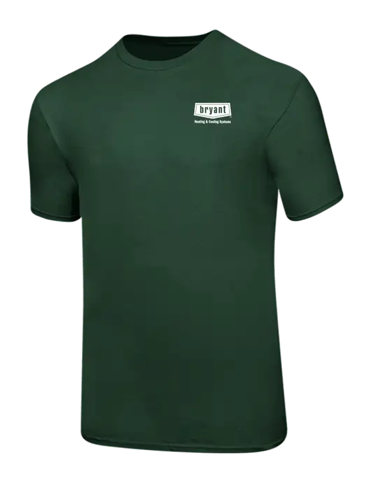 Ring Spun Forest Green 4.5 oz T-Shirt w/Bryant H&C Systems Logo