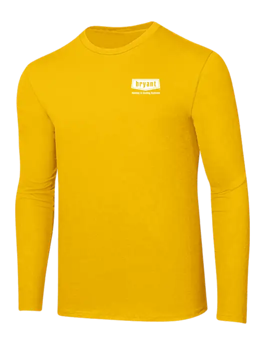 Ring Spun Yellow Gold 4.5 oz Long Sleeve T-Shirt
 w/Bryant H&C Systems Logo