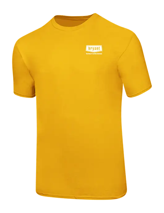 Ring Spun Yellow Gold 4.5 oz T-Shirt
 w/Bryant H&C Systems Logo