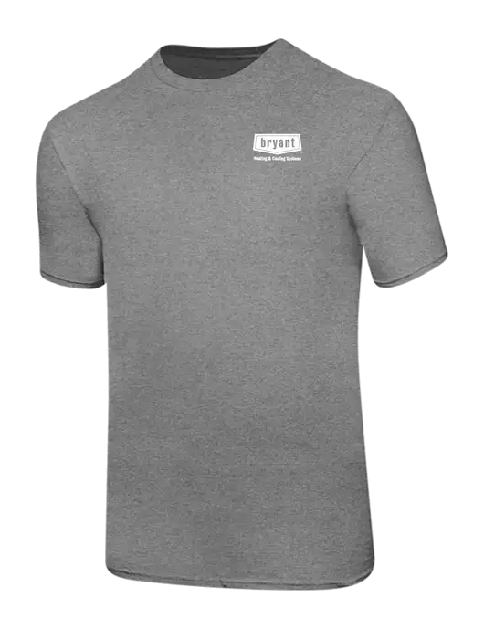 Ring Spun Light Heather Grey 4.5 oz T-Shirt w/Bryant H&C Systems Logo