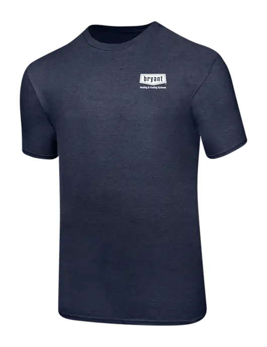 Ring Spun Heather Navy 4.5 oz T-Shirt w/Bryant H&C Systems Logo