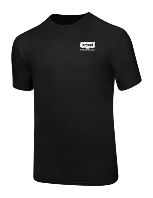 Ring Spun Jet Black 4.5 oz T-Shirt w/Bryant H&C Systems Logo