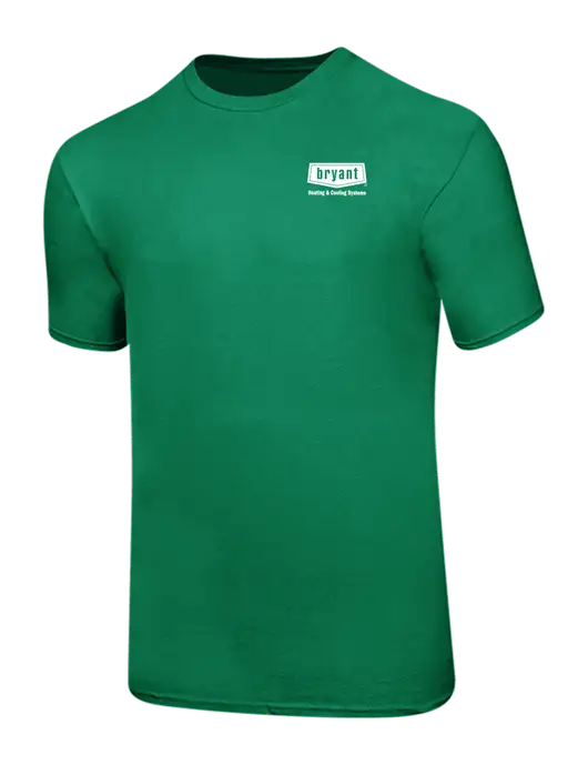 Ring Spun Kelly Green 4.5 oz T-Shirt w/Bryant H&C Systems Logo