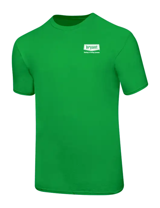 Ring Spun Light Kelly Green 4.5 oz T-Shirt w/Bryant H&C Systems Logo