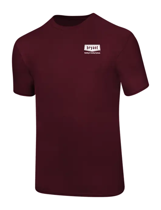 Ring Spun Maroon 4.5 oz T-Shirt w/Bryant H&C Systems Logo