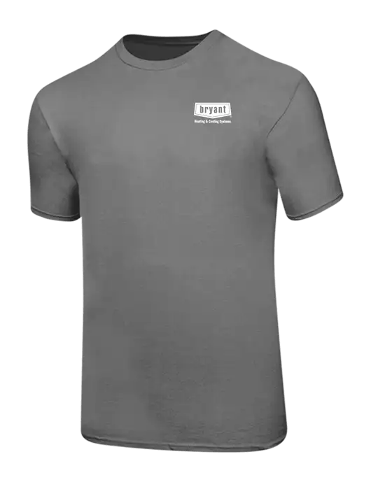 Ring Spun Medium Grey 4.5 oz T-Shirt w/Bryant H&C Systems Logo
