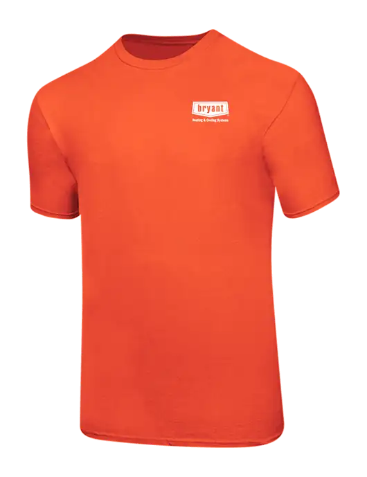 Ring Spun Orange 4.5 oz T-Shirt w/Bryant H&C Systems Logo