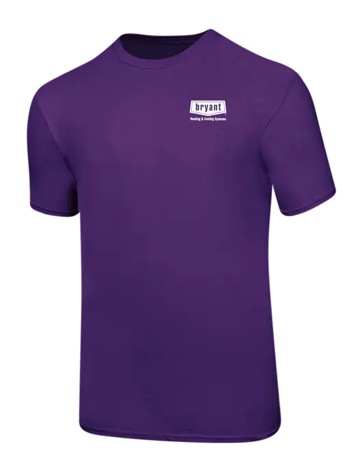 Ring Spun Purple 4.5 oz T-Shirt w/Bryant H&C Systems Logo