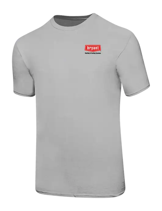 Ring Spun Silver 4.5 oz T-Shirt w/Bryant H&C Systems Logo